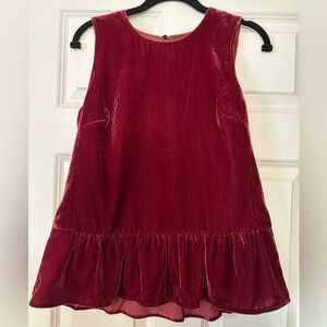J. Crew Burgundy Velvety Peplum Top